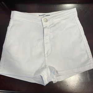 American Apparel High Waisted White Jean Shorts